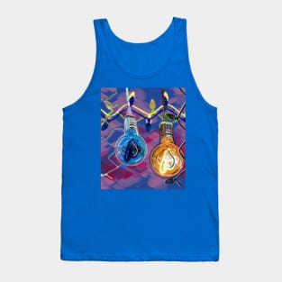 Holiday light bulb art Edison Tank Top